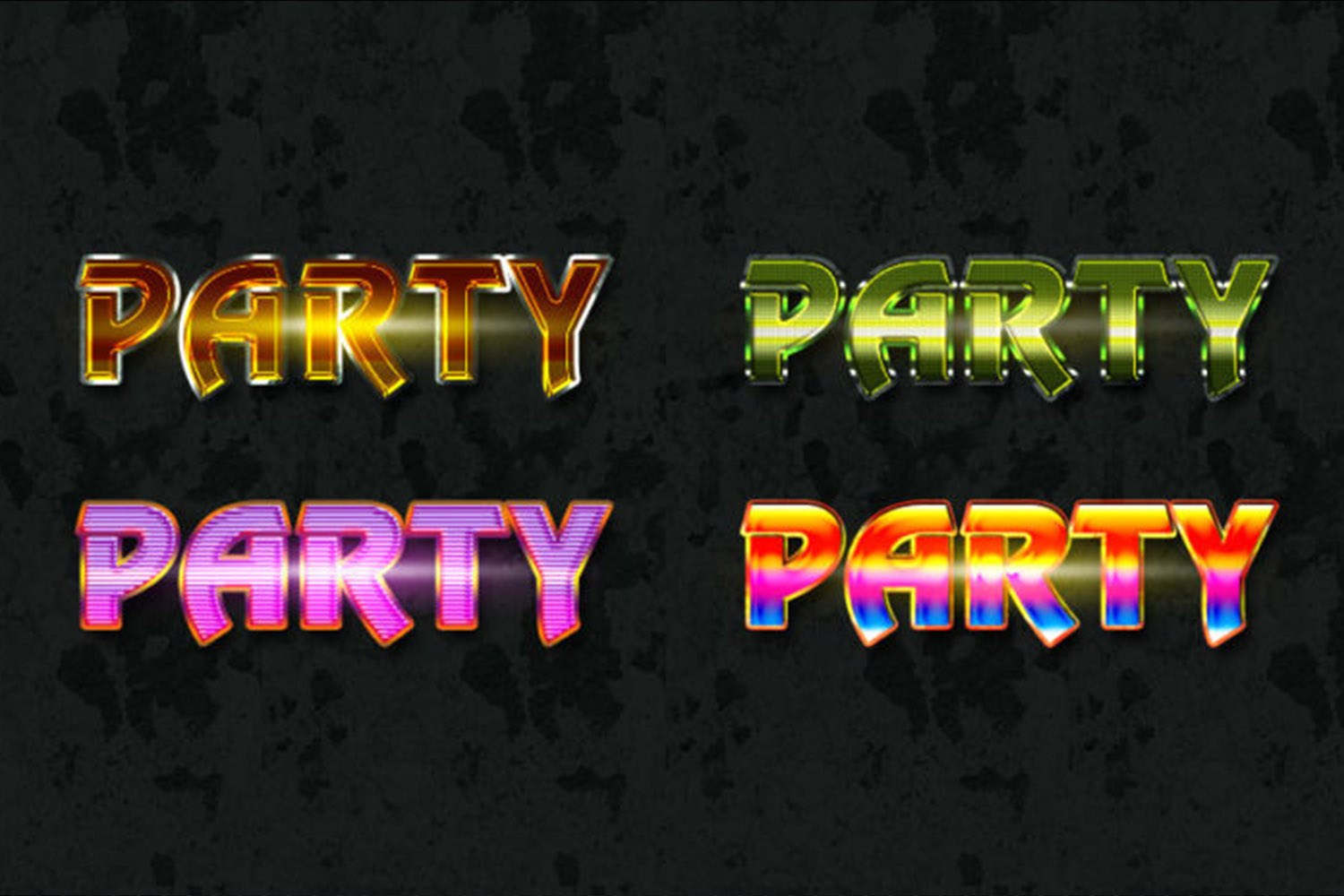 Free Photoshop Party Text Styles ASL + PSD