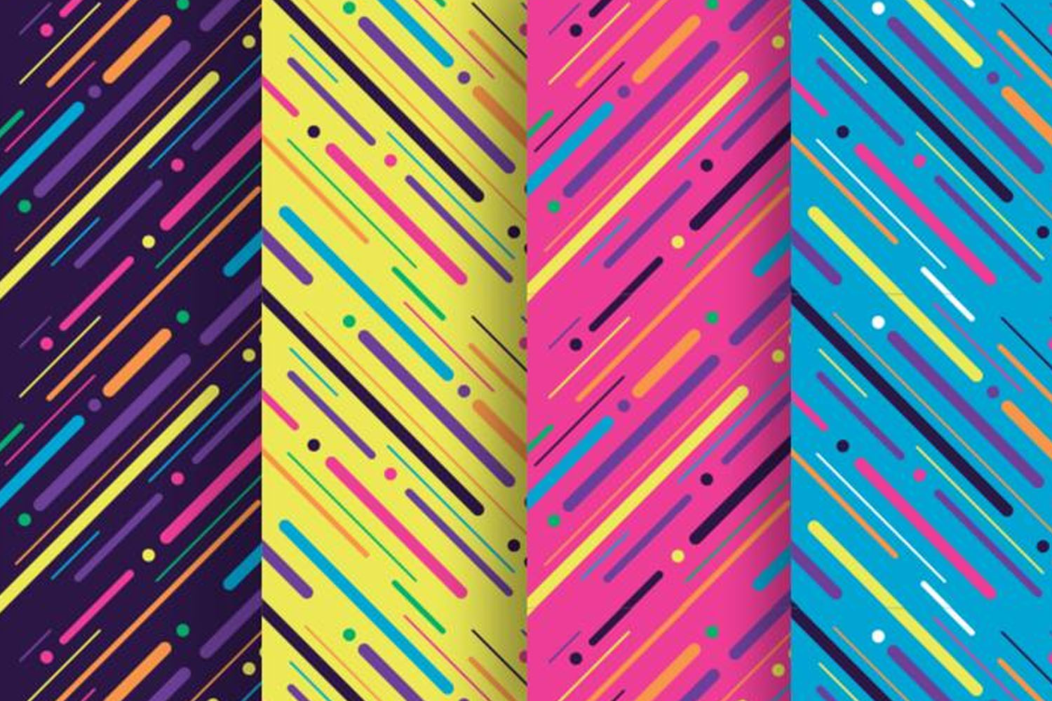 Neon Light Particles Stripes Seamless Patterns Download