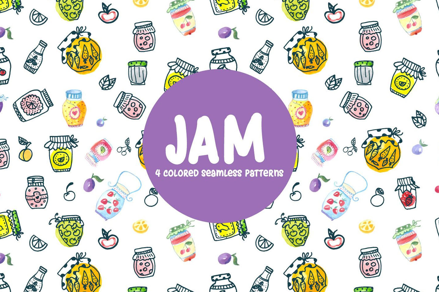 Watercolor Jam Seamless Patterns Download
