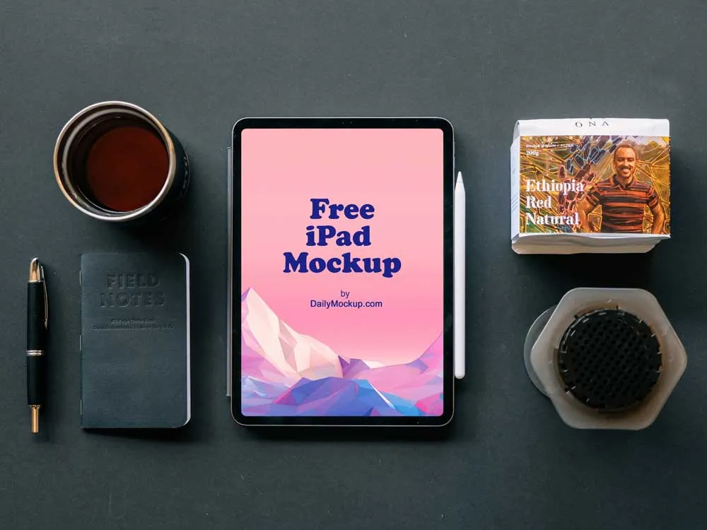 iPad Pro on Desk Free Mockup Download