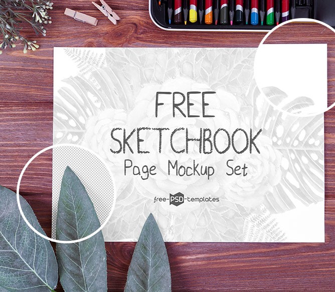Free Sketch Book Page Mockup set free download