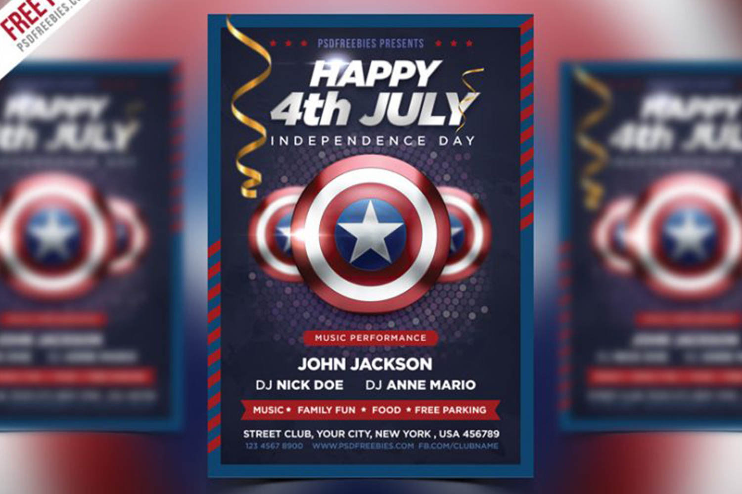 4th of July Event Flyer PSD Free Download