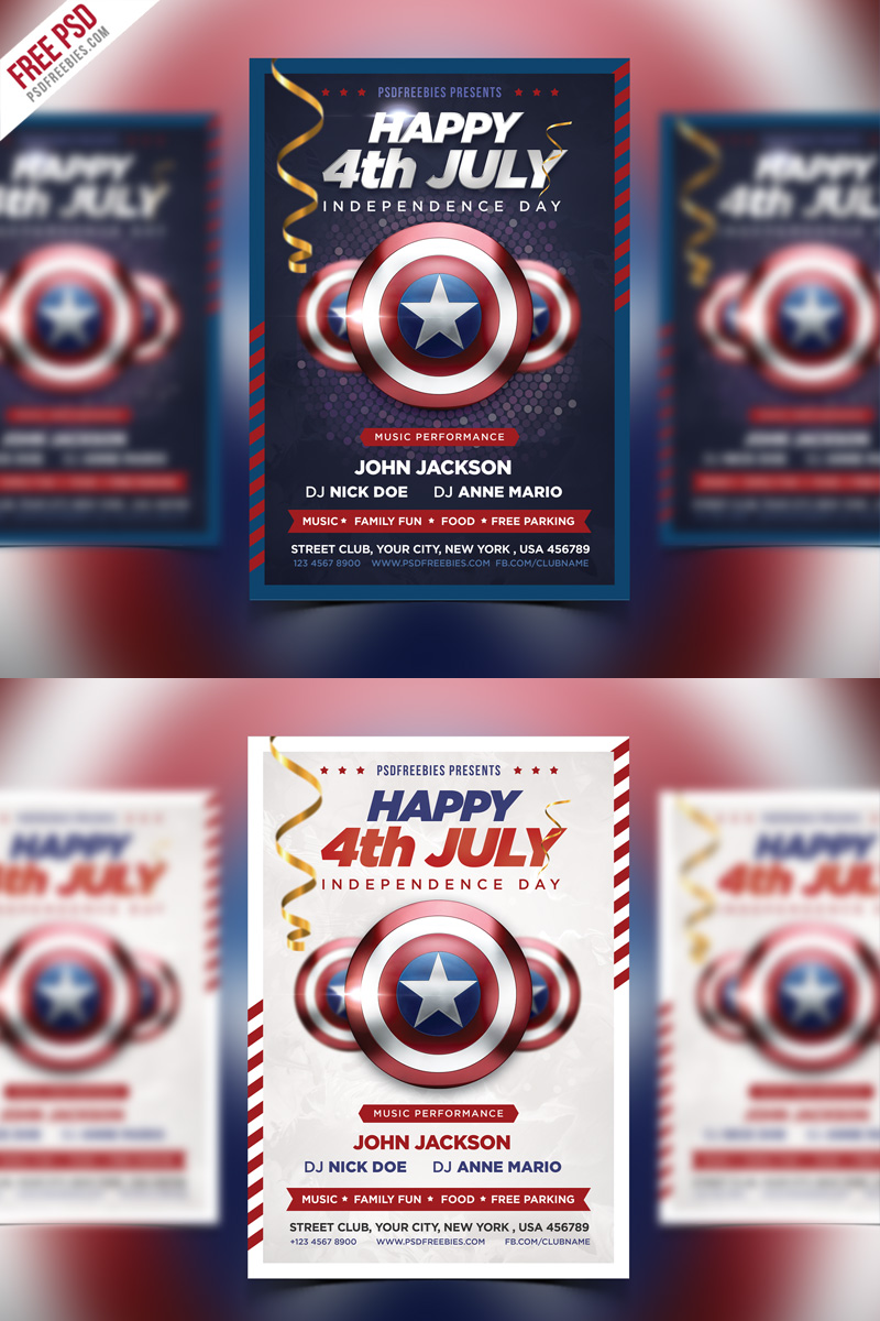 4th of July Event Flyer PSD Free Download