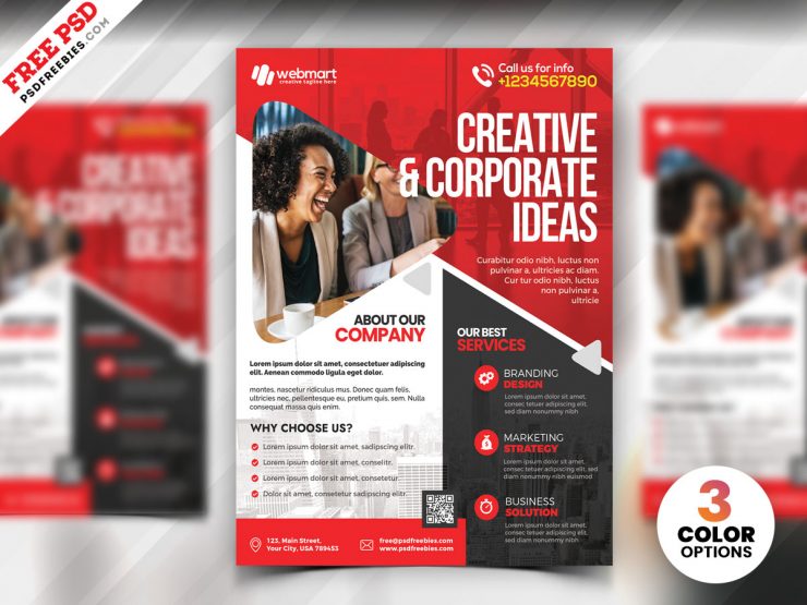 A4 Corporate Flyer  PSD Free Download