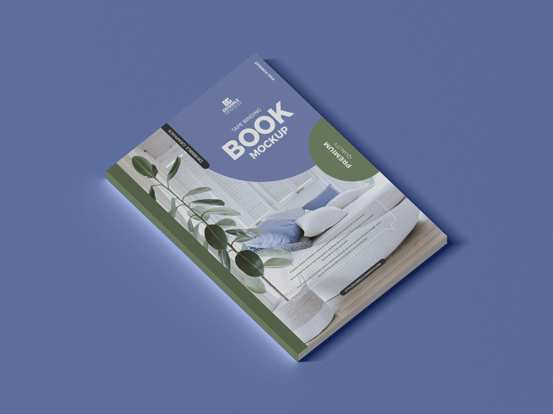A4 Tape Binding Book Mockup Free Download