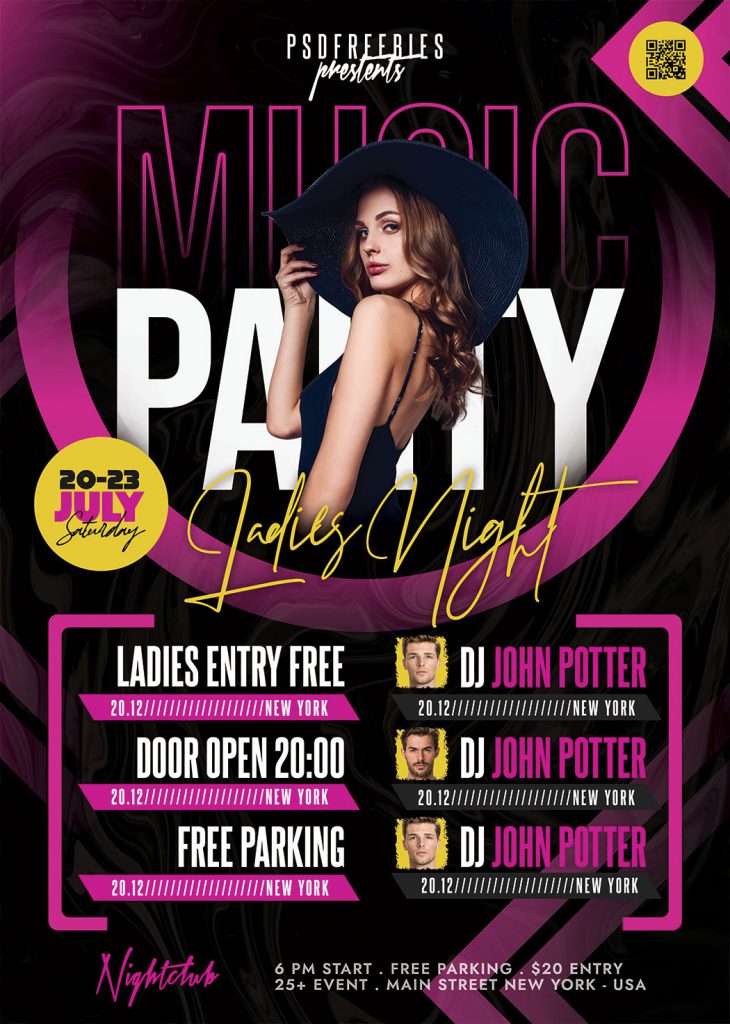 Awesome Club Party Flyer PSD Free Download