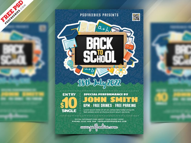 Back to School Party Flyer Design PSD Free Download