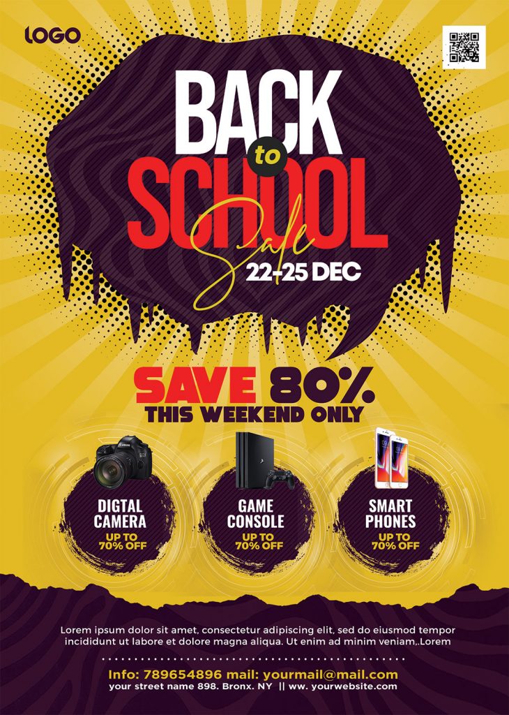 Back to School Season Sale Flyer PSD Free Download