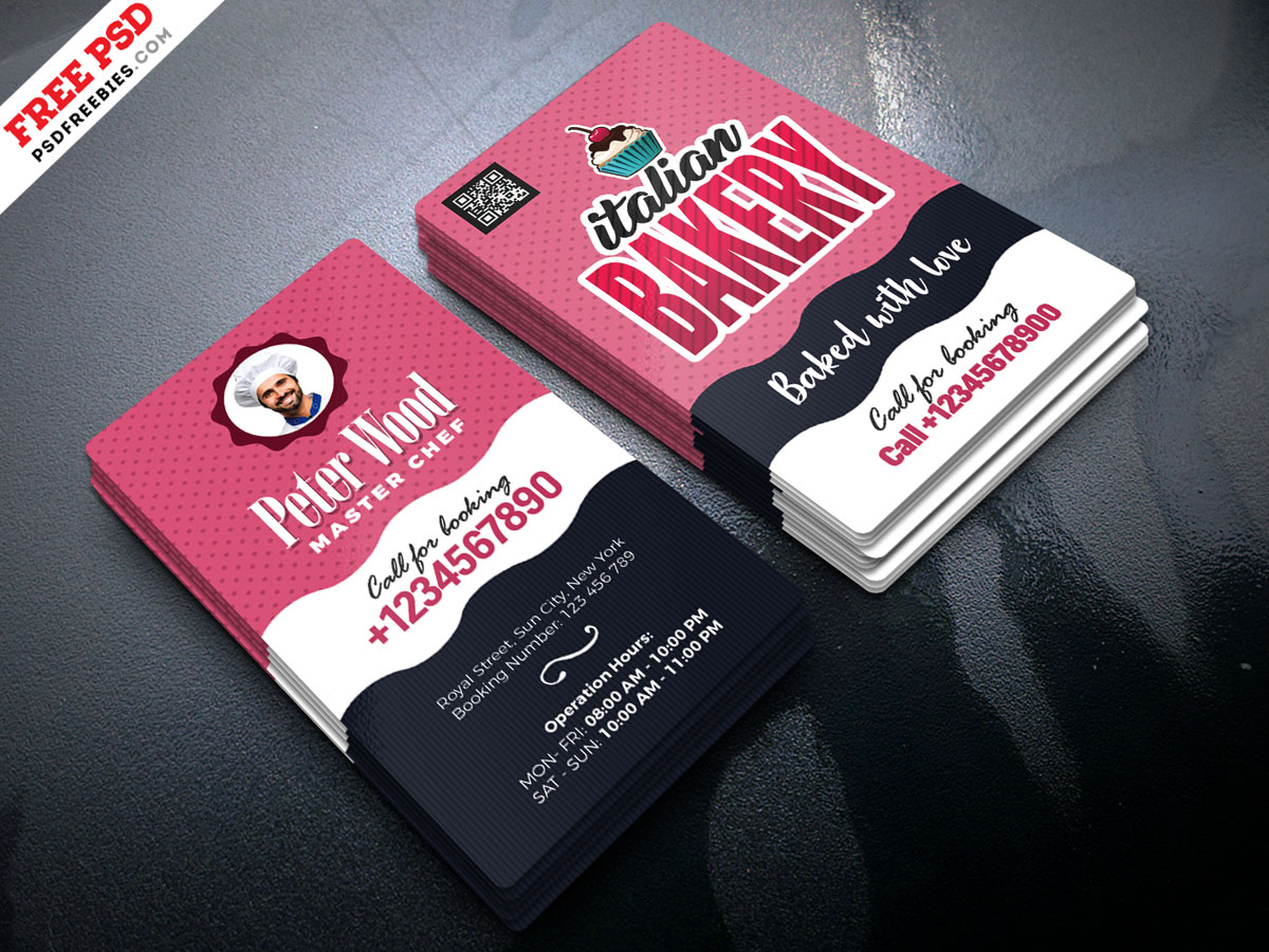 Bakery Shop Business Card PSD Free Download