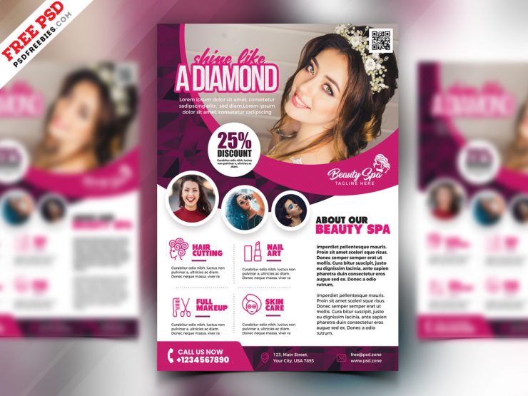 Beauty Salon Flyer Design PSD Free Download