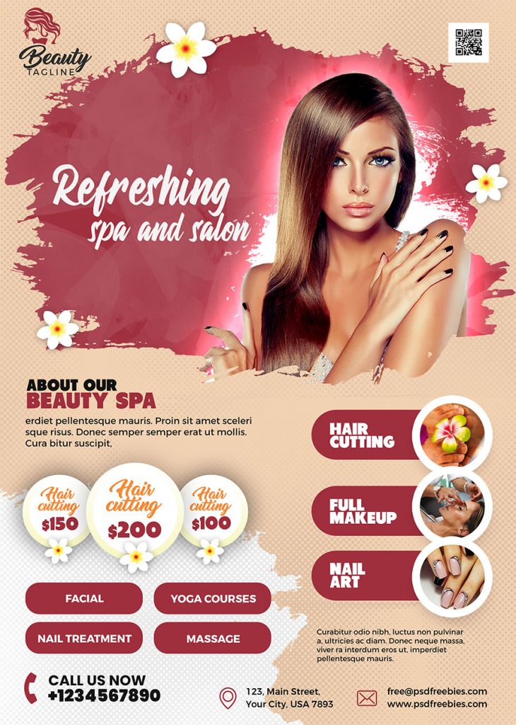 Beauty Salon Spa Business Flyer PSD Free Download