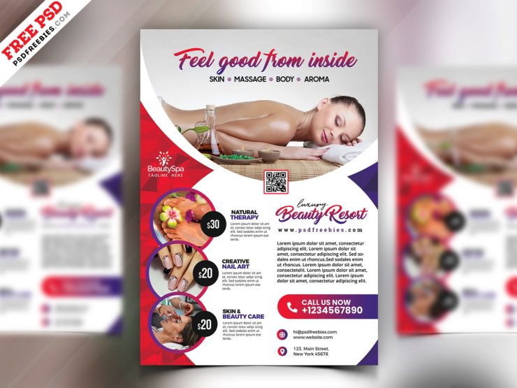 Beauty Salon and Spa Flyer PSD Free Download