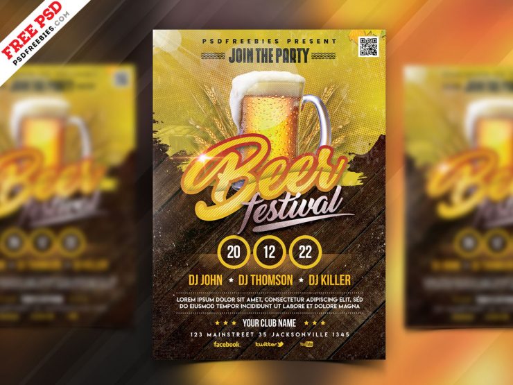 Beer Festival Flyer PSD Free Download
