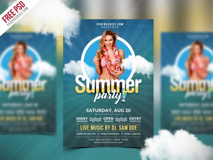 Best Summer Party Flyer PSD Templates | Customizable Designs