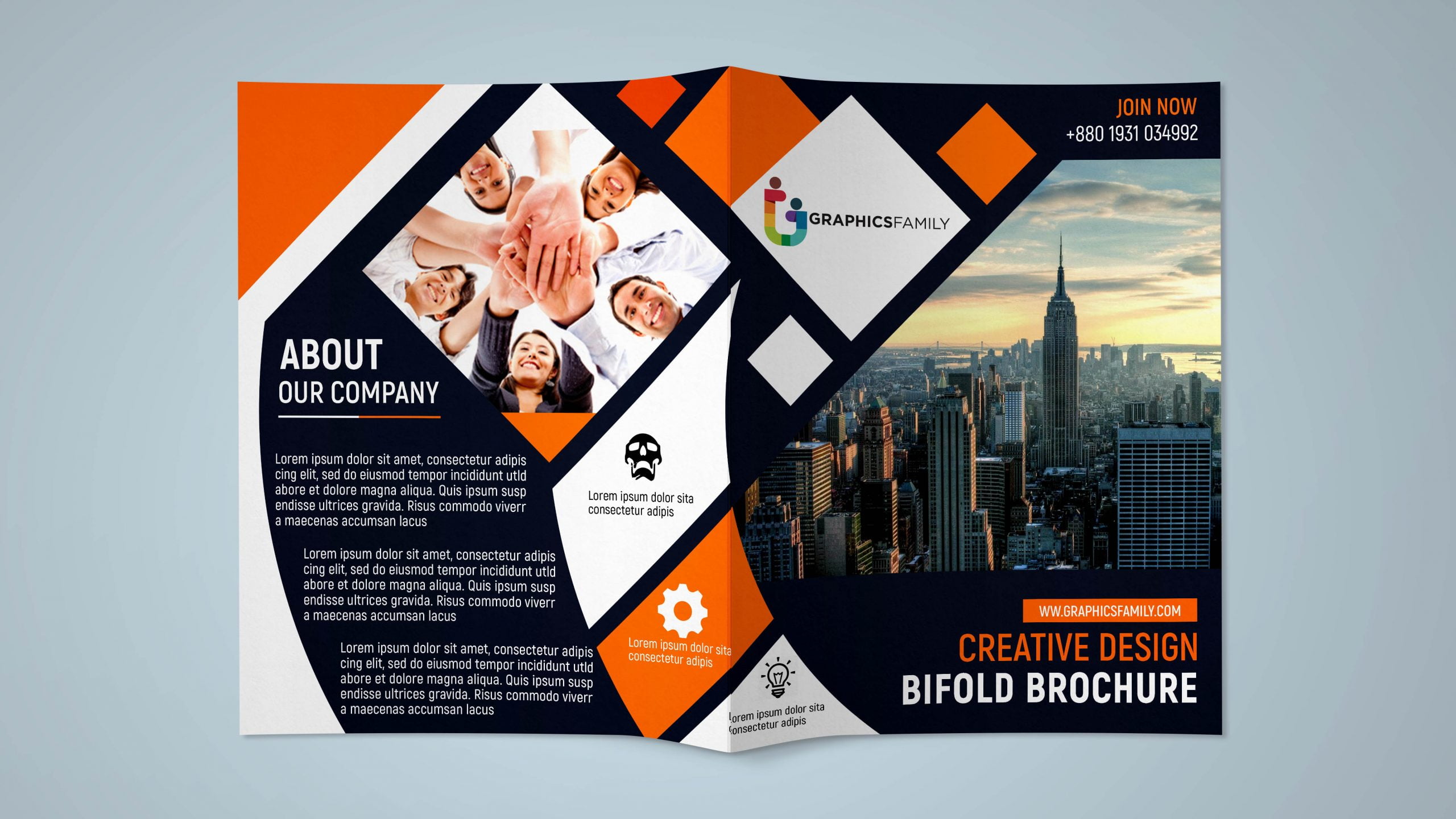 Bi-Fold Brochure Design PSD Free Download