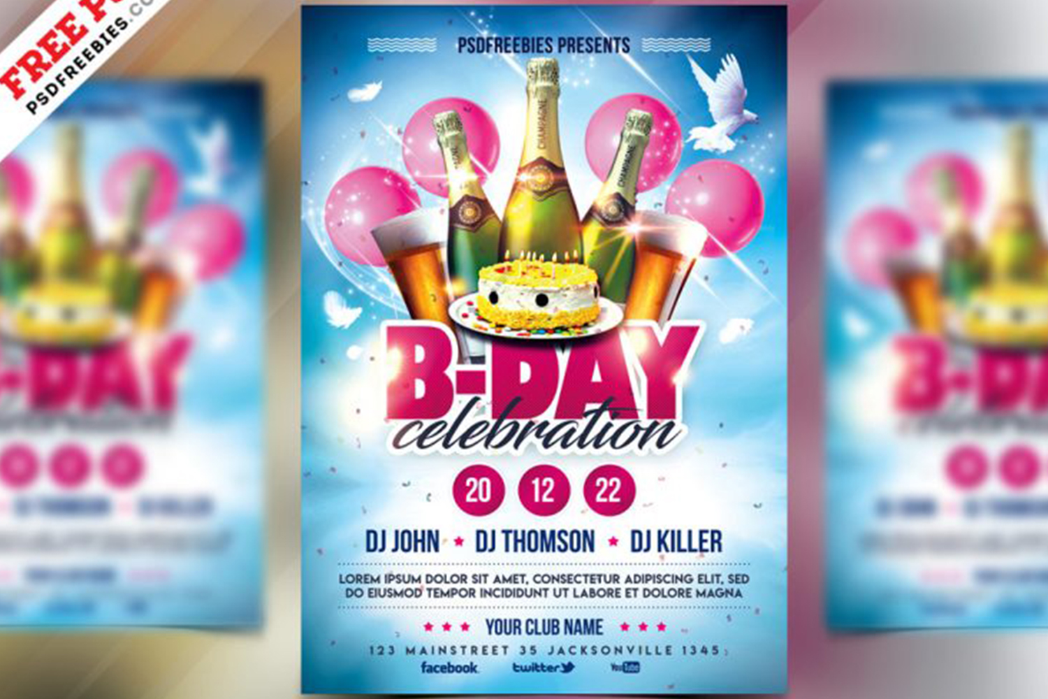 Birthday Party Celebration Flyer Design PSD Free Download