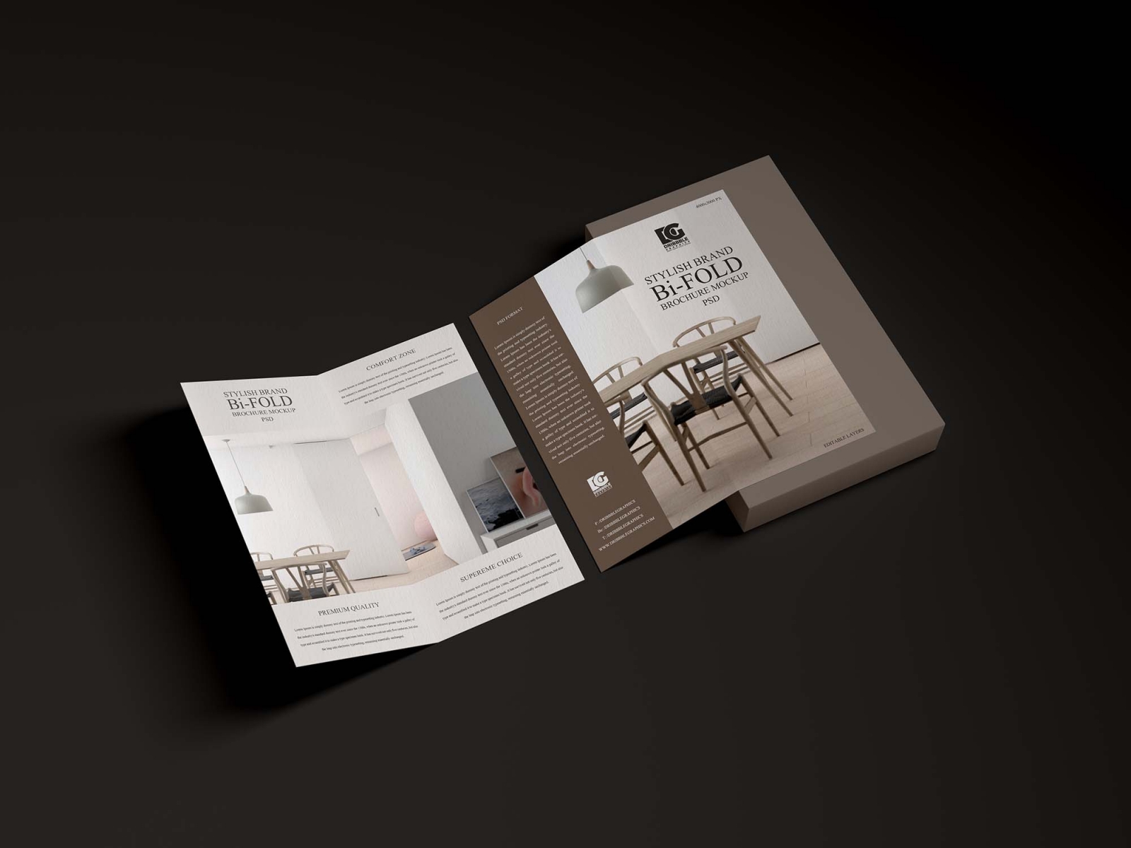 Branding Bi-Fold Brochure Mockup Free Download