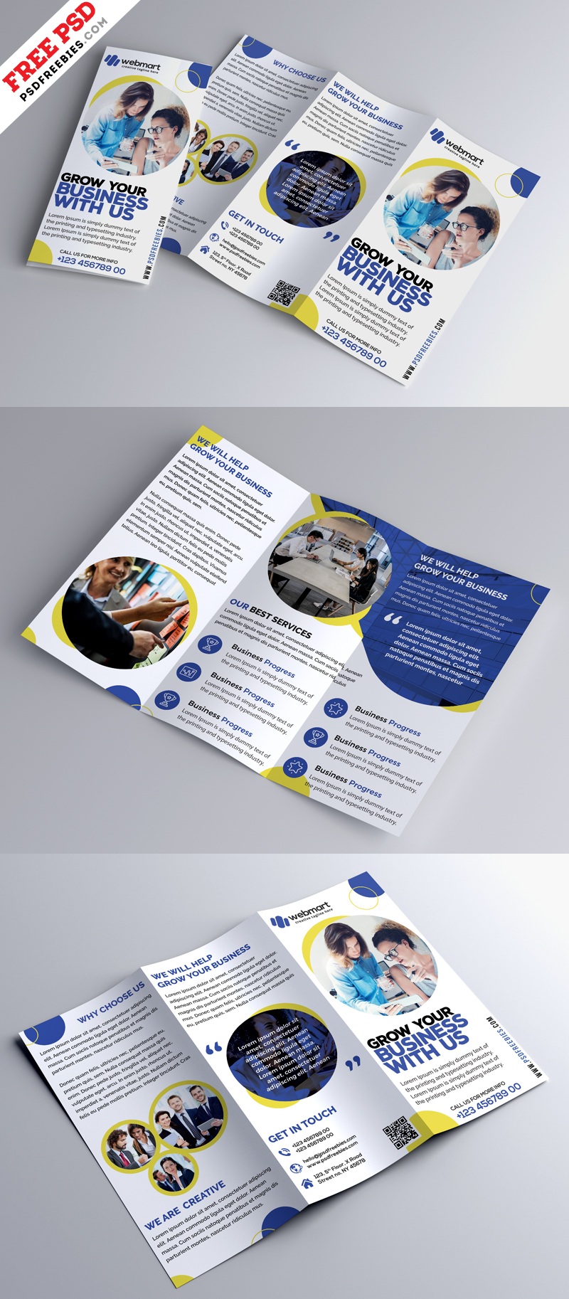 Business Trifold Brochure Design PSD Free Download