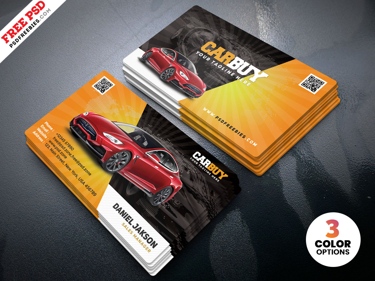 Professional Car Dealer Business Card PSD Templates | Customizable Designs