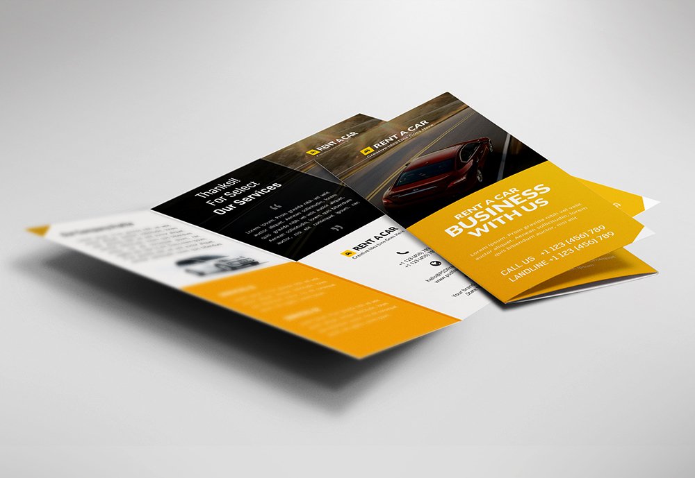 Car Dealer and Services Trifold Brochure PSD Free Download