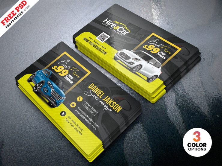 Car Rental Business Card PSD Template Free Download