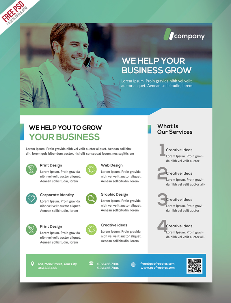 Clean Business Flyer PSD Free Download