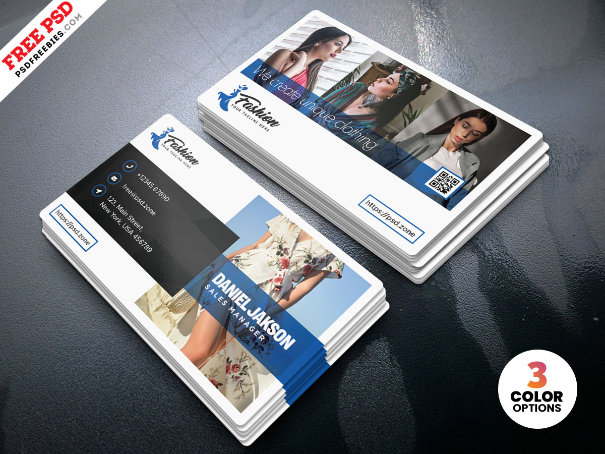 Clean Fashion Designer Business Card PSD Free Download