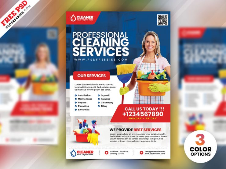 Cleaning Service Flyer PSD Free Download