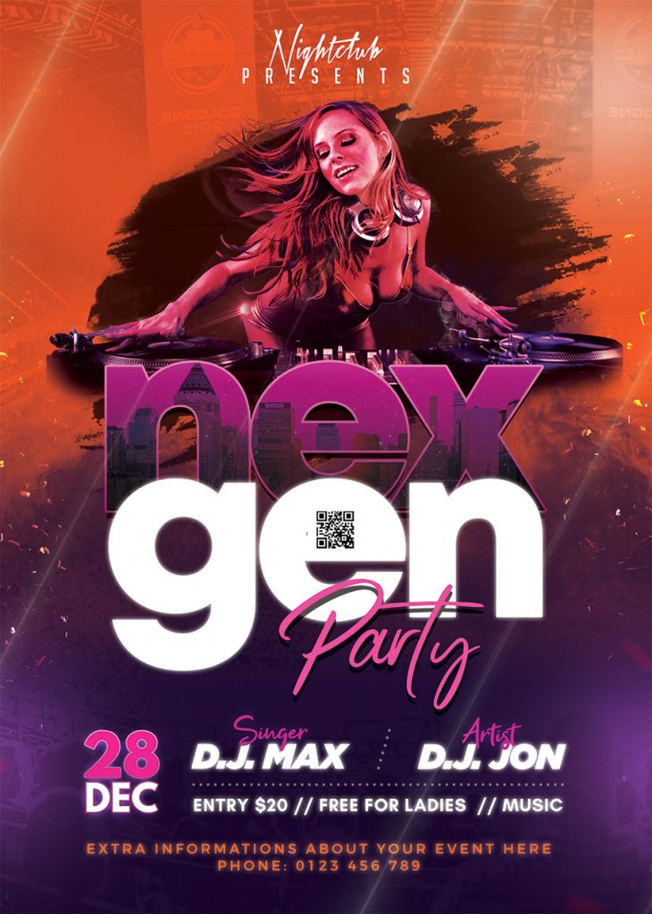 Club Party Flyer Design PSD Free Download