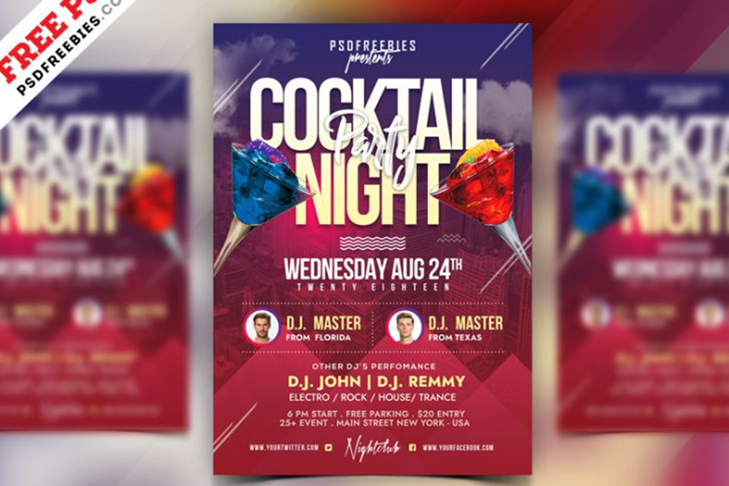 Cocktail Party Flyer PSD Free Download