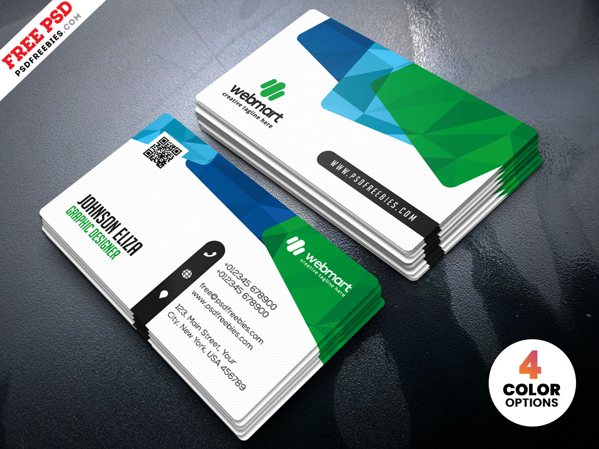 Colorful Business Card Design PSD Free Download
