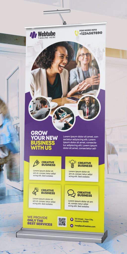 Company Promotional Roll up Banner PSD Free Download