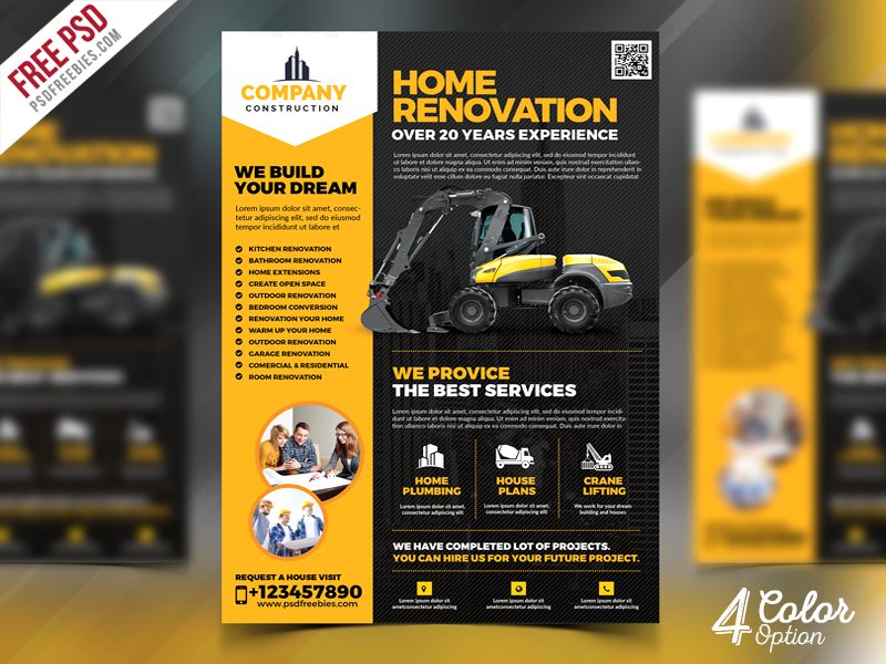 Construction Company Flyer PSD Free Download