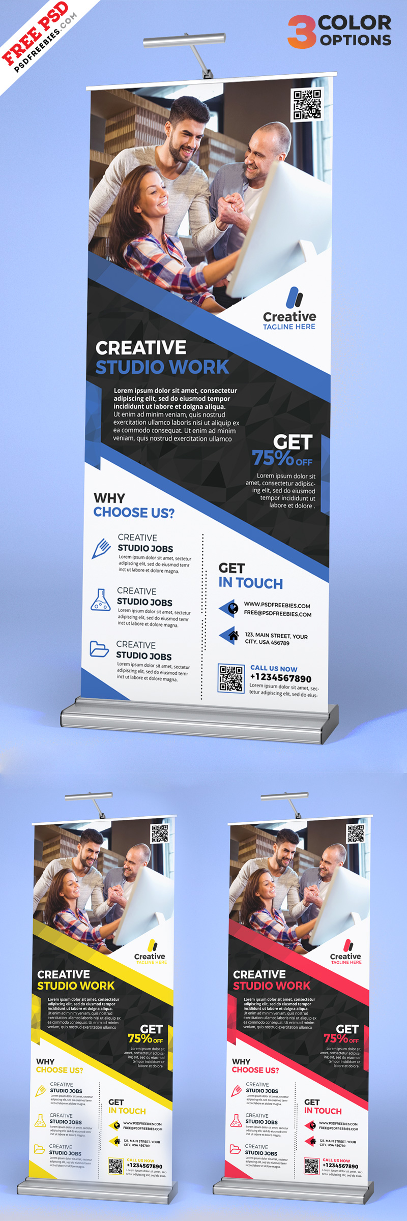 Corporate Roll-Up Banner Set PSD Free Download