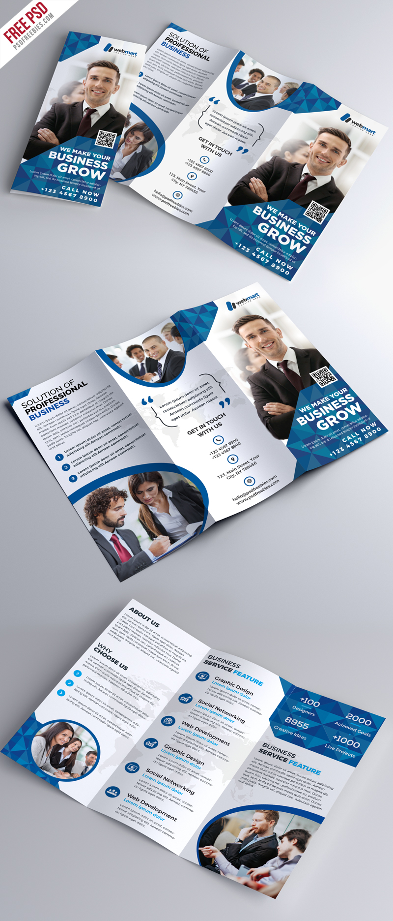 Corporate Tri-fold Brochure Free PSD Free Download