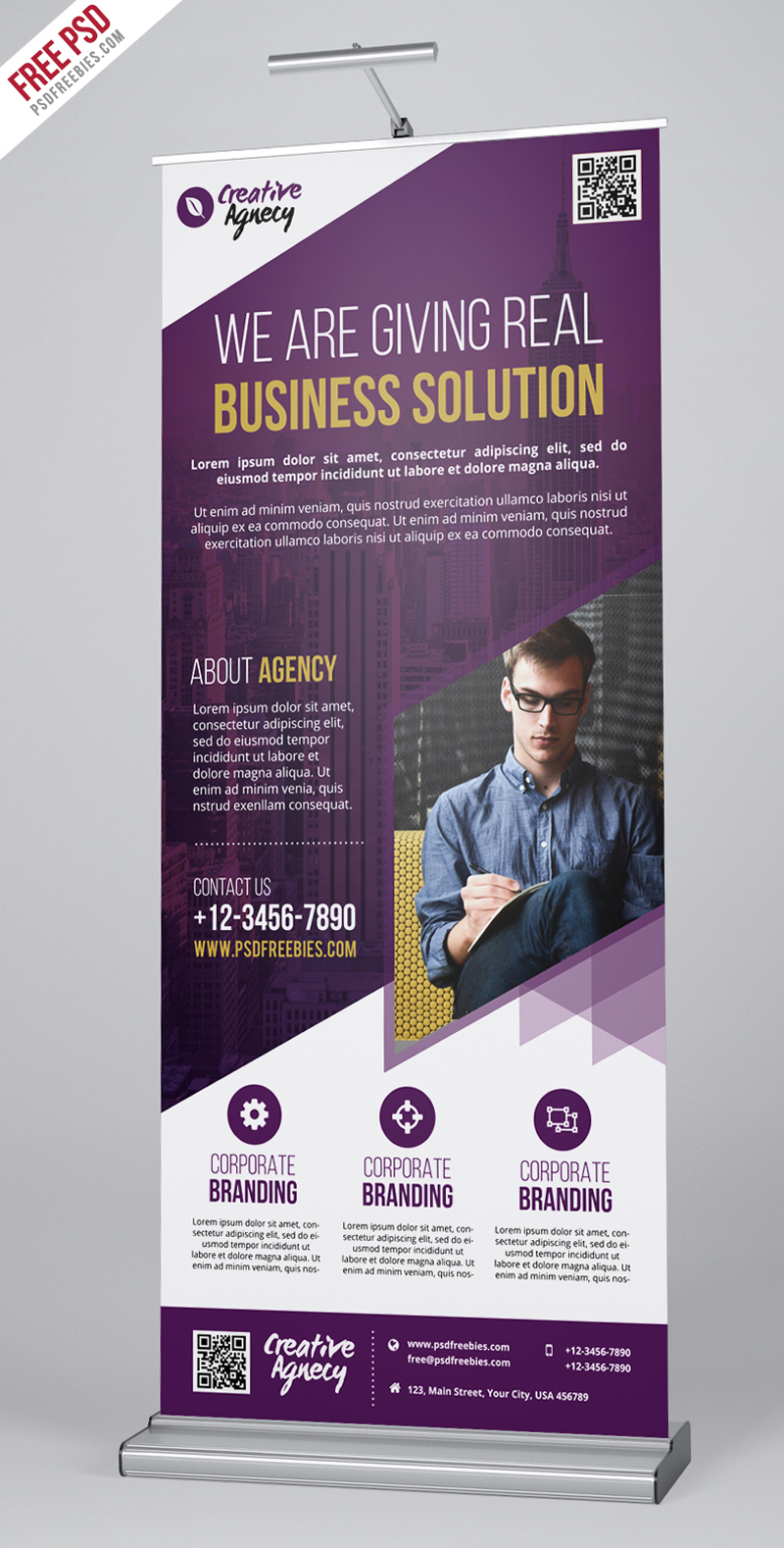 Creative Agency Roll-Up Banner PSD Free Download