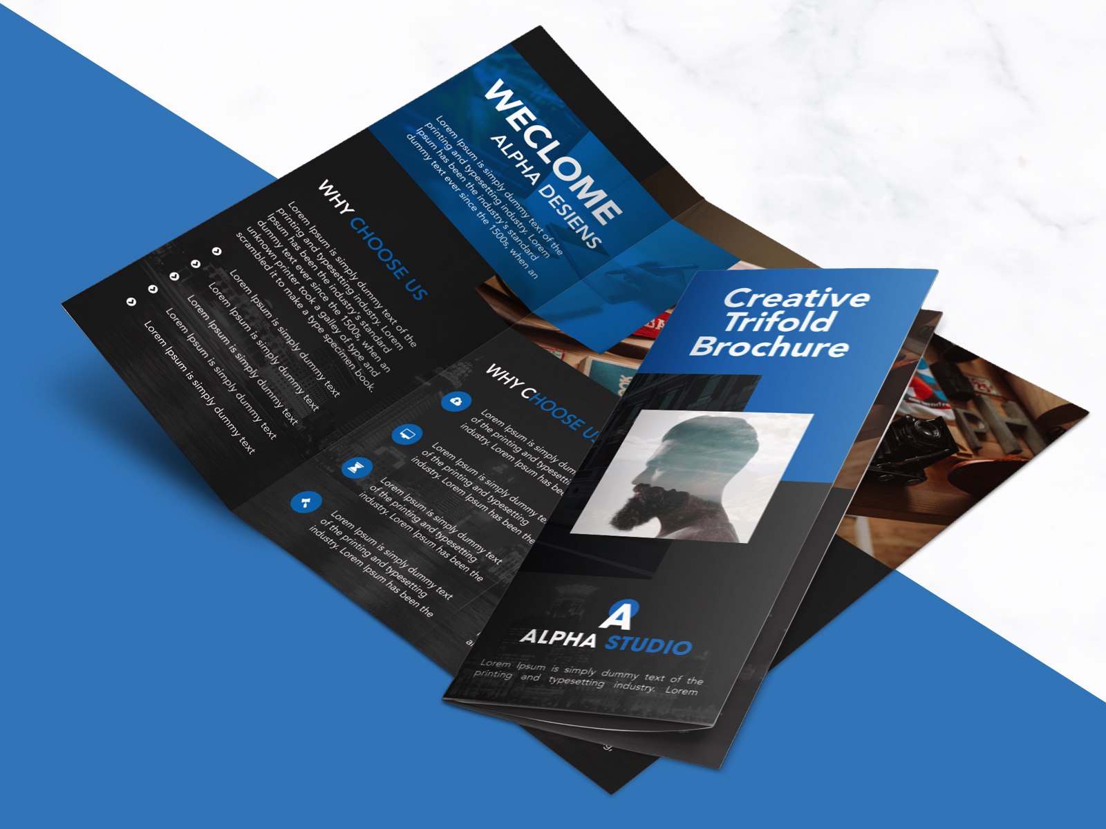 Creative Agency Trifold Brochure PSD Free Download