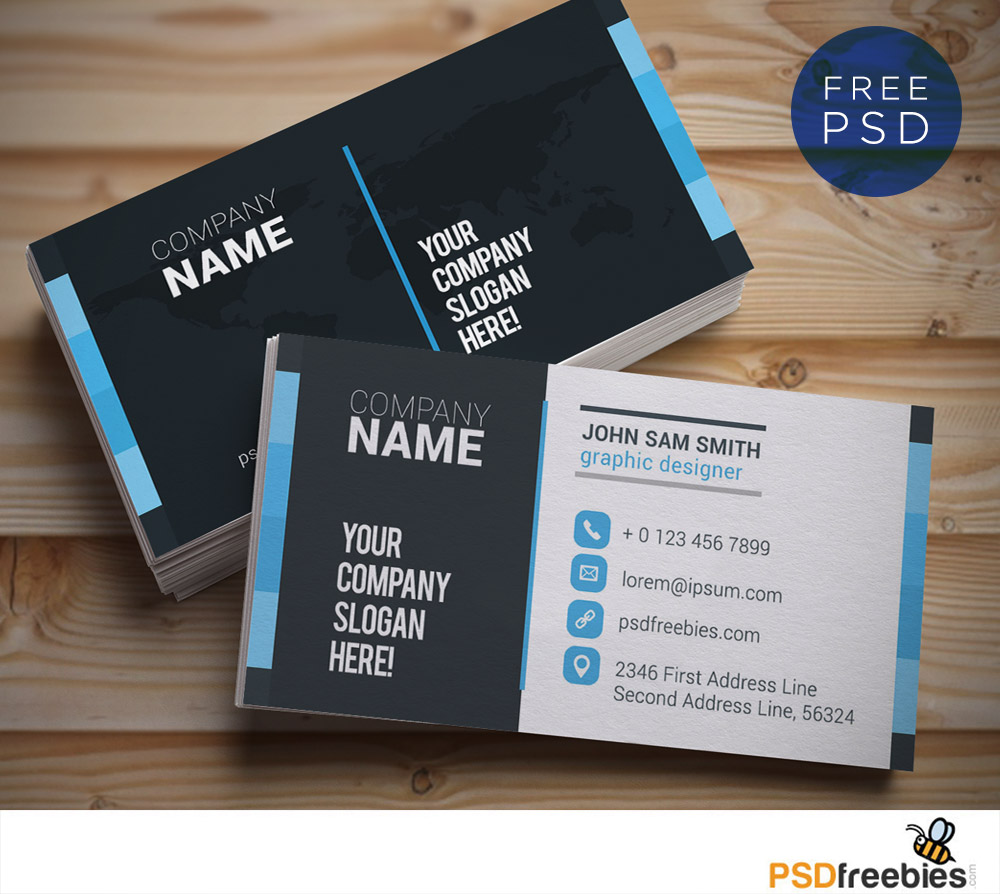 Creative and Clean Business Card Design PSD Free Download