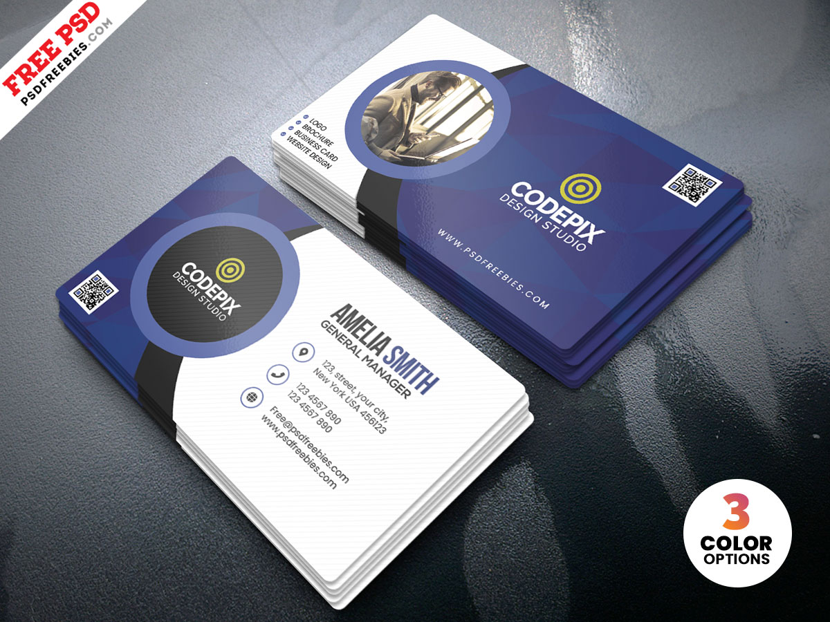 Customizable Business Card Design PSD Free Download