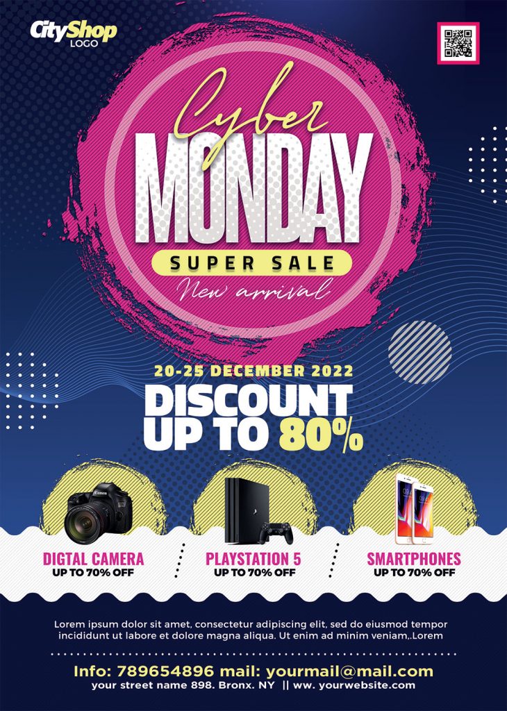 Cyber Monday Sale Flyer PSD Free Download