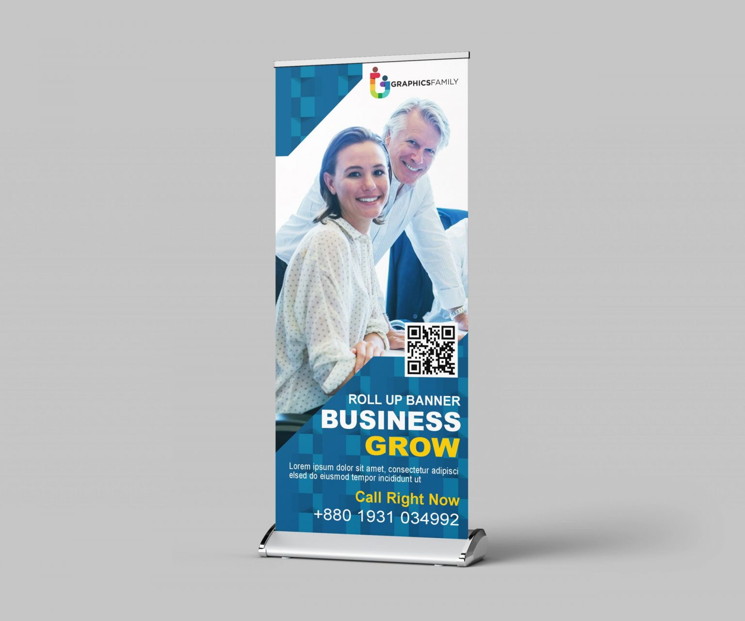 Modern Business Roll Up Banner Design Template Free Psd