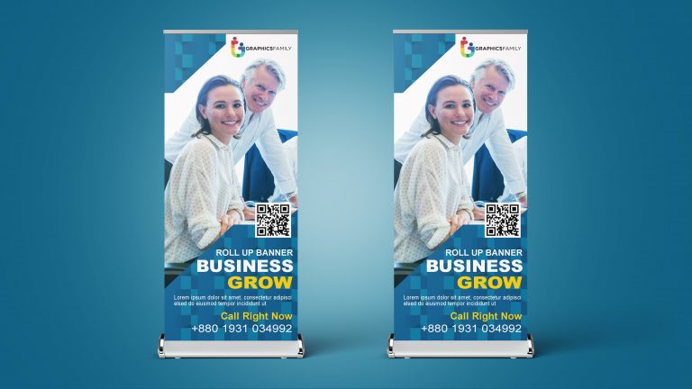 Modern Business Roll Up Banner Design Template Free Psd