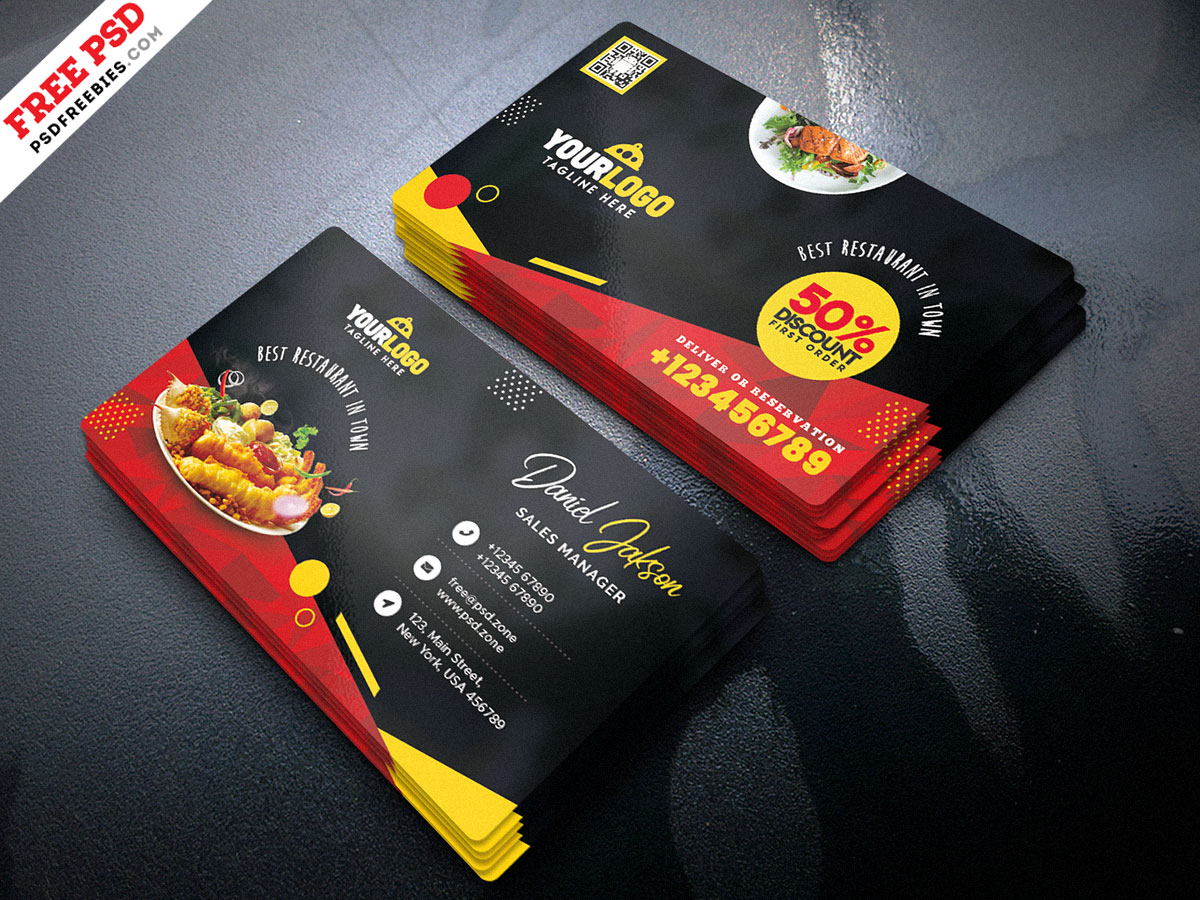 Fast Food Restaurant Business Card PSD Free Download