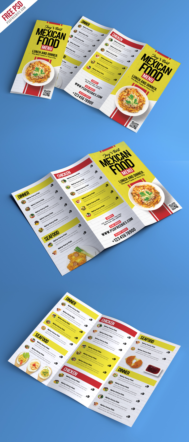 Food Restaurant Menu Brochure PSD Free Download