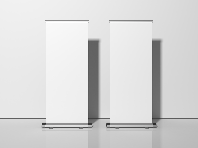 Free Exhibition Stand Roll-Up Banner Mockup