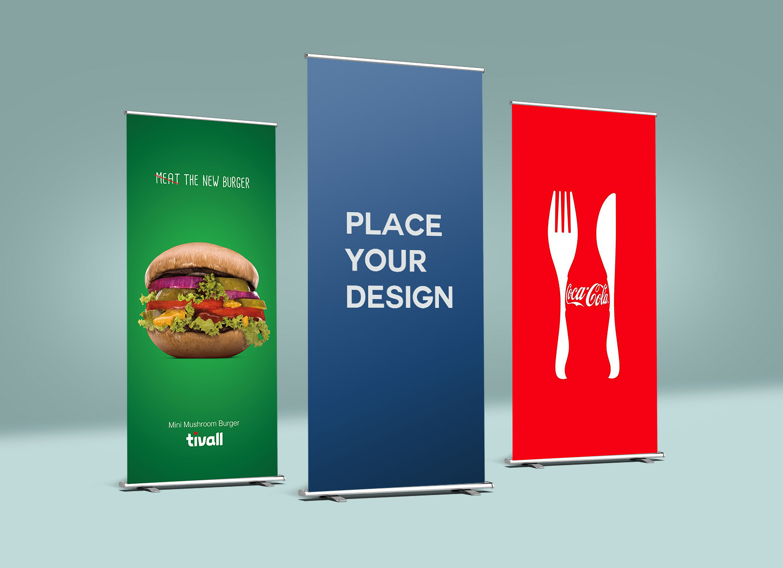 Free Roll-Up Banner Mockup PSD