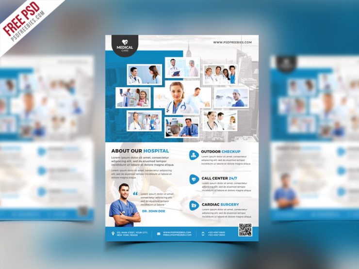 Health Clinic and Hospital Flyer PSD Free Download