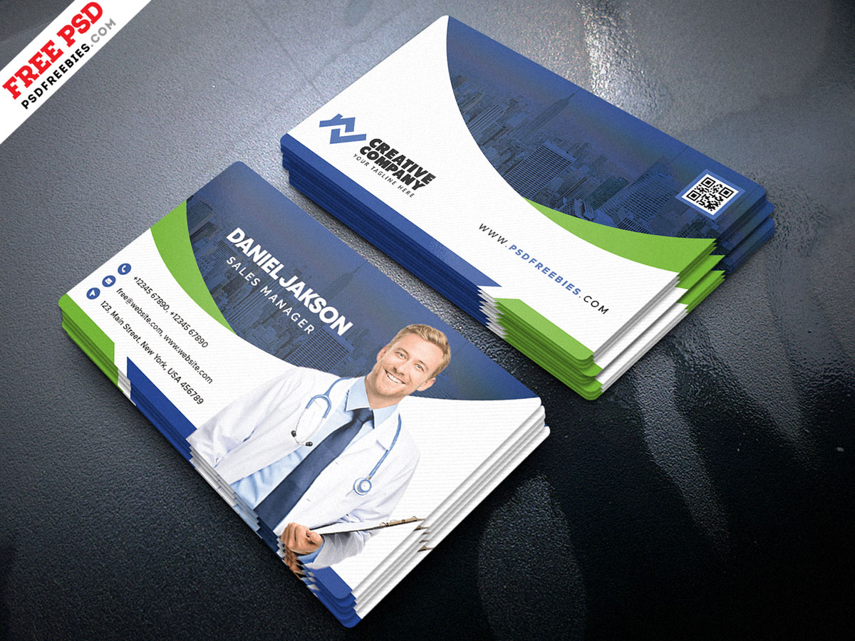 Hospital and Health Care Business Card PSD Free Download