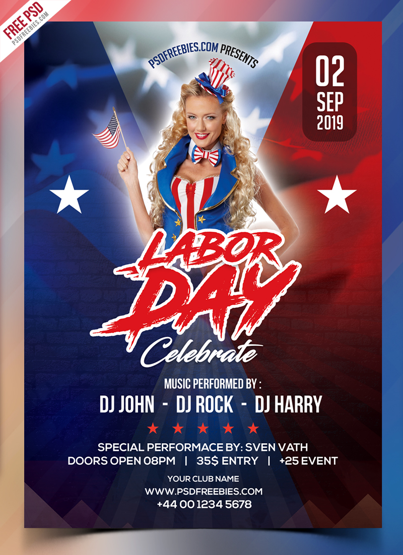 Labor Day Celebration Flyer PSD Free Download