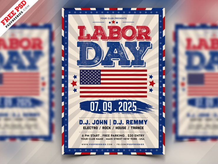 Labor Day Flyer PSD Free Download